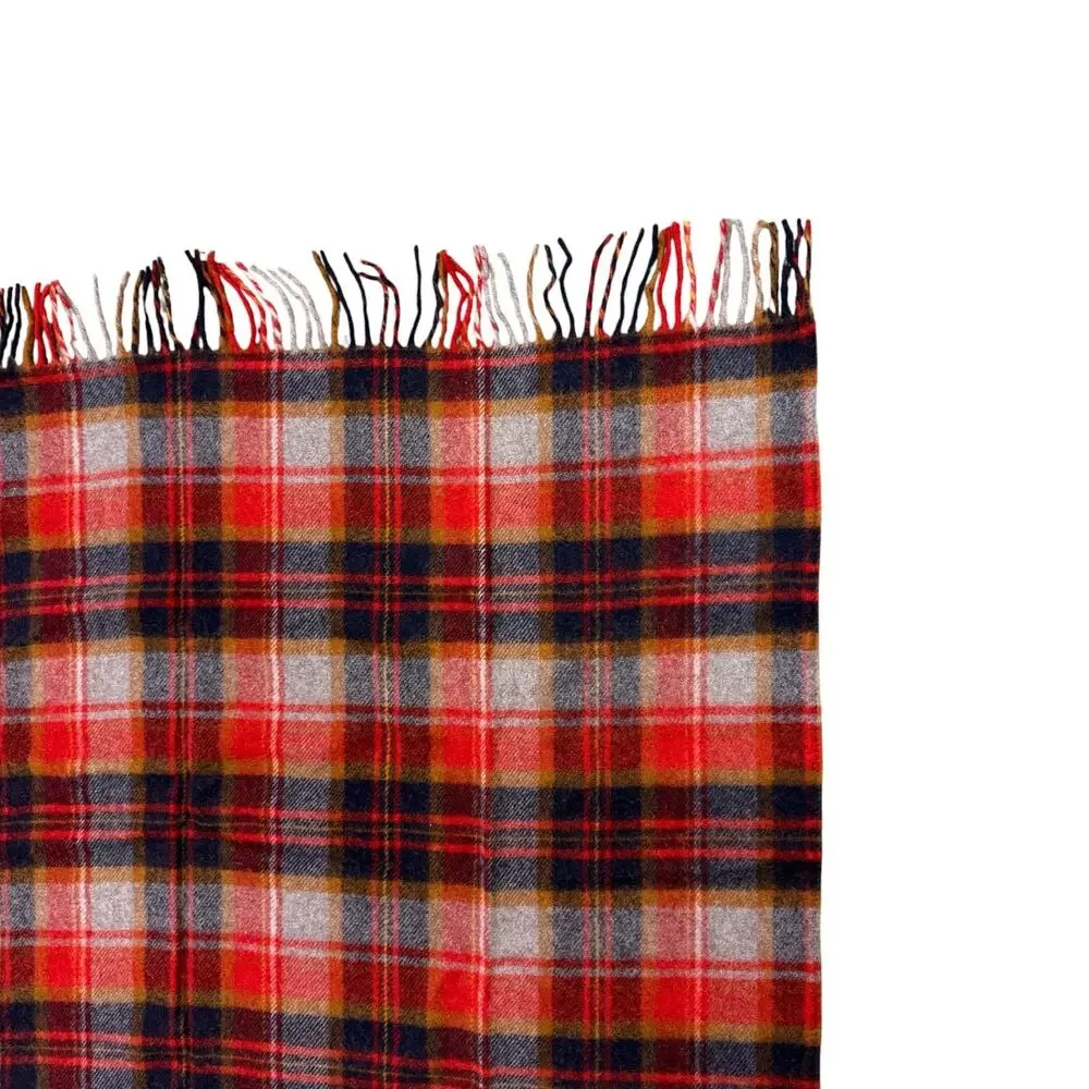 vintage pendleton pure virgin wool throw blanket made in usa red flannel 66